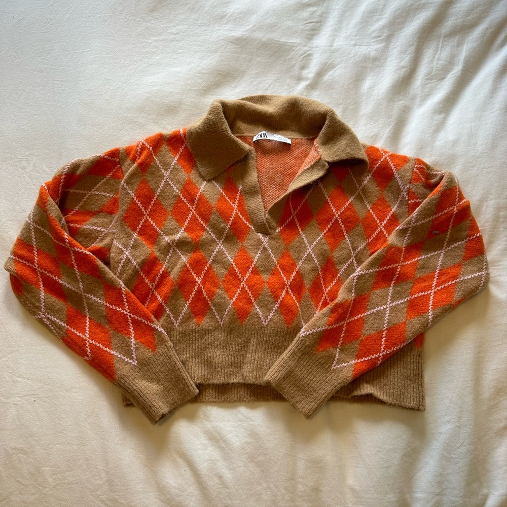 Zara multicolored collared sweater
